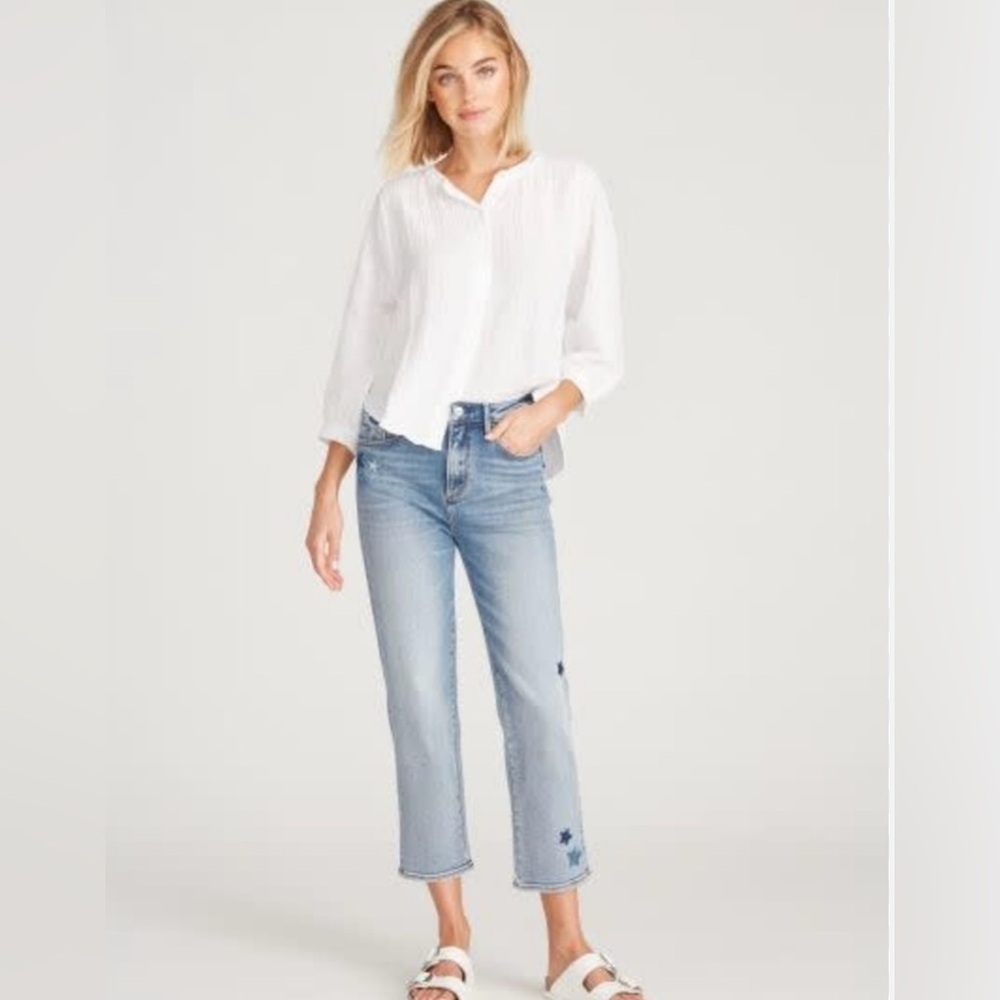 Driftwood Meg Boyfriend Crop Jean Medium Light Wash in Star Bright Size 25